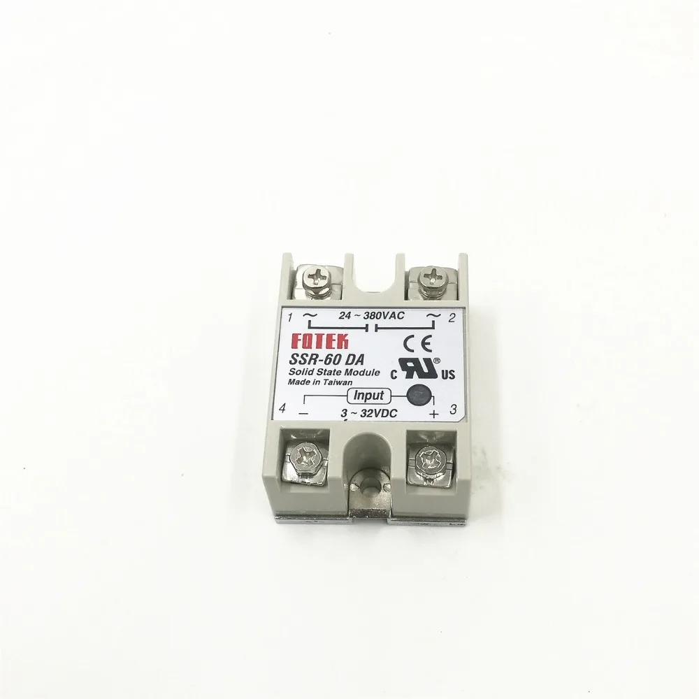 

Solid State Relay SSR-60DA 60A 3-32VDC 24-380VAC SSR