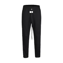 QoolXCWear FOG High quality sweatpants Side snap Button drawstring track sweatpants men's track pants contrast panel drawstring sweatpants