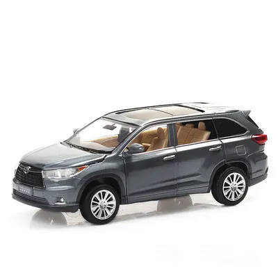 Горячая Распродажа 1:32 Toyota Highlander модель сплава, моделирование детский звук и свет оттяните назад внедорожные модели игрушки - Цвет: Серый