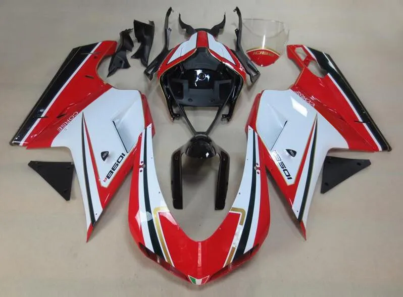 

3Gifts New ABS Motorcycle bike Fairings Kit Fit for DUCATI 848 1098 1198 1098R Fairing Bodywork Set custom red white black