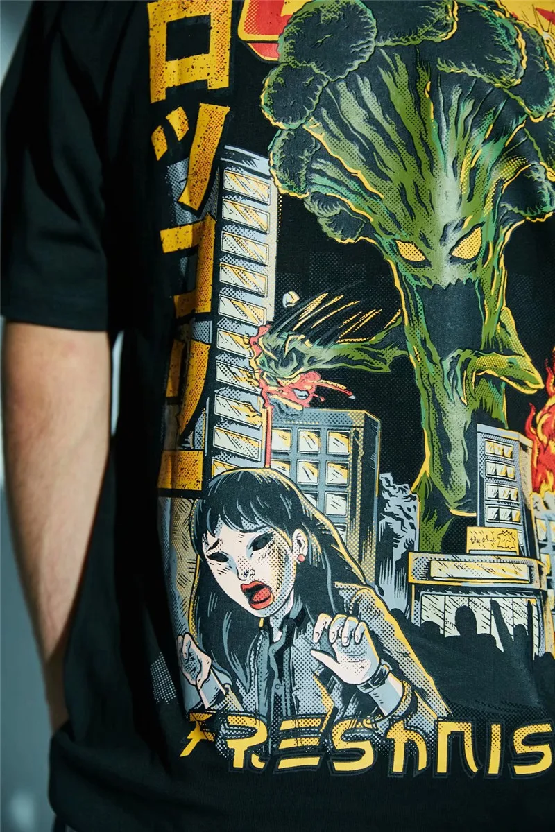 Мужская футболка в стиле хип-хоп футболка с покемоном в японском стиле Харадзюку уличная летняя футболка из хлопка негабаритная белая футболка