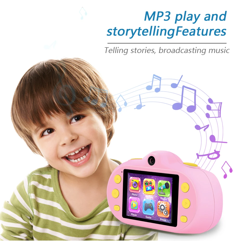 12MP мини Детская камера 1080P HD детская мини цифровая камера 2,4 дюймов ЖК-экран с двумя объективами w/Фото Видео MP3 игры розовый/зеленый