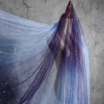 

Perspective gauze gilded powder mesh lace fabric dress patch wedding gauze diy textiles tweed fabric telas por metro tissu A474