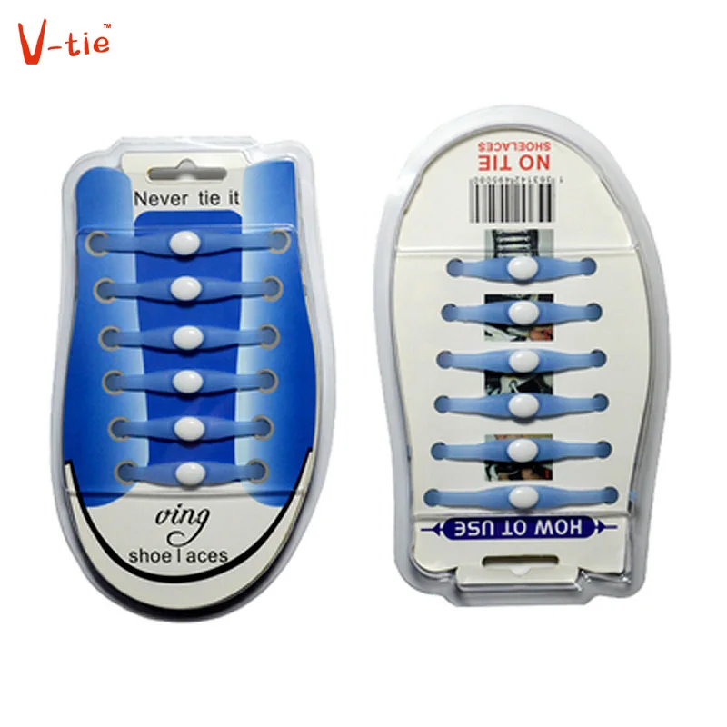 

New 1 Set (12 Root/Set) Mens Womens No Tie Lace Shoelaces Flat Elastic Silicone Sneakers Sports Basketballs Running Laces Shoess