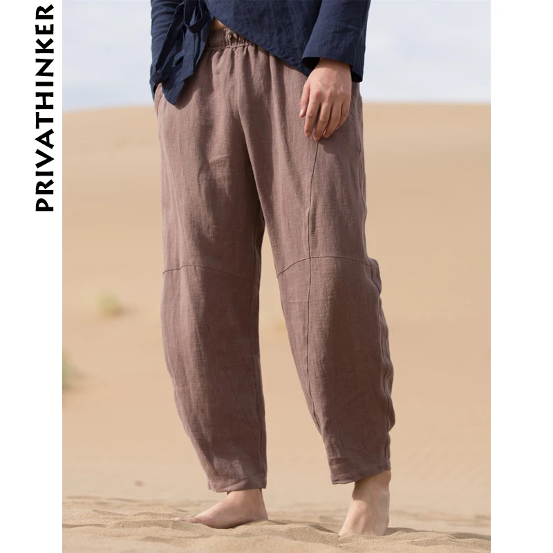 

Sinicism Store Men INS Clothes 2019 Man Cotton Linen Solid Casual Harem Pants Male Chinese Loose Fashion Joggers Plus Size