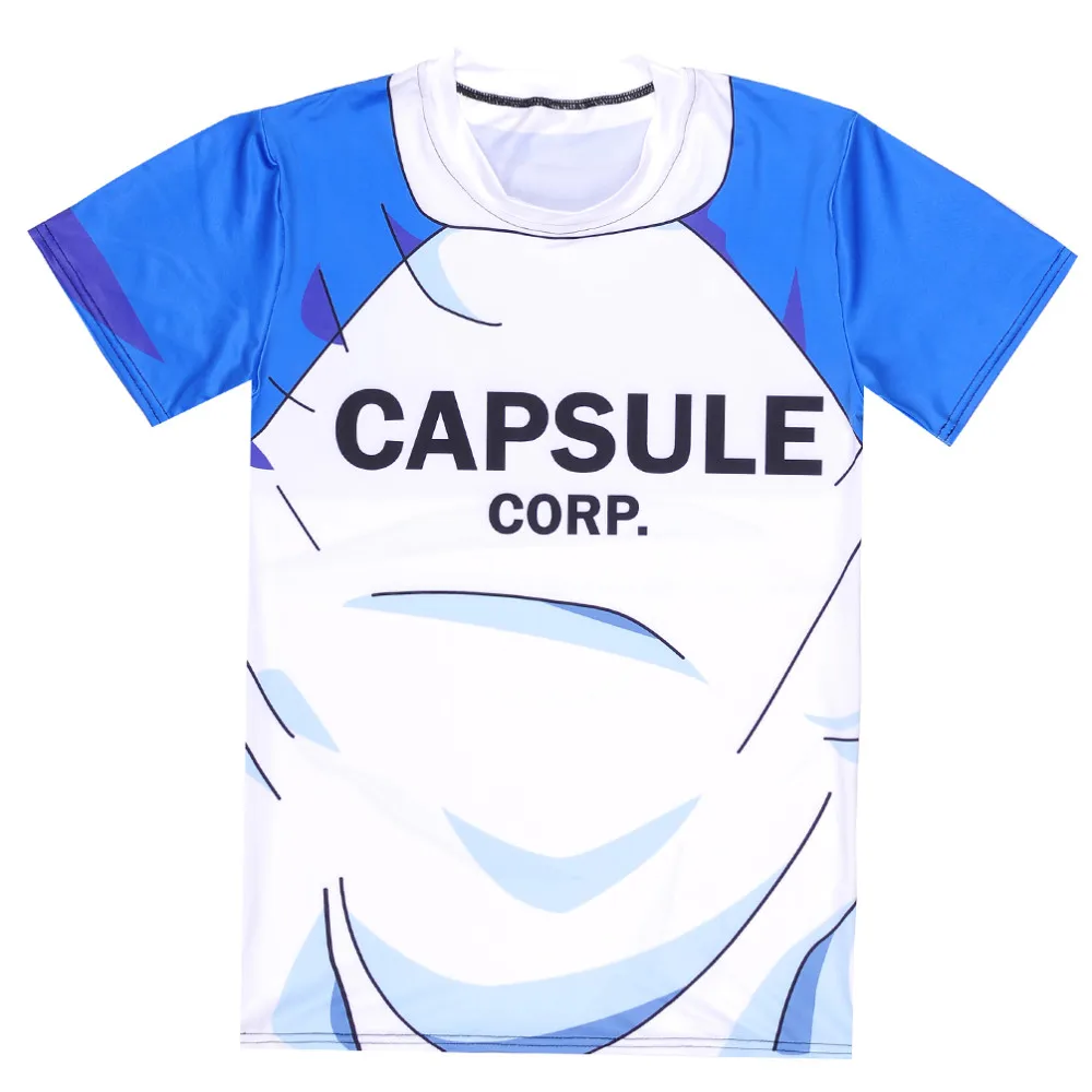 Новая мода Для Мужчин's Capsule Corp футболка Dragon Ball Saiyan Goku аниме футболка человек плотно футболки Рубашка с короткими рукавами Большие размеры