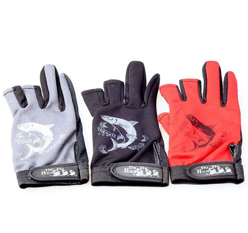 1 Pair Fishing Gloves Anti Slip Outdoor Sports Gloves Slip Resistant Cycling Half Finger Mitten