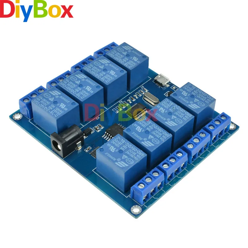 

8 channel MICRO USB RELAY MODULE upper computer 5V 10A ICSE014A