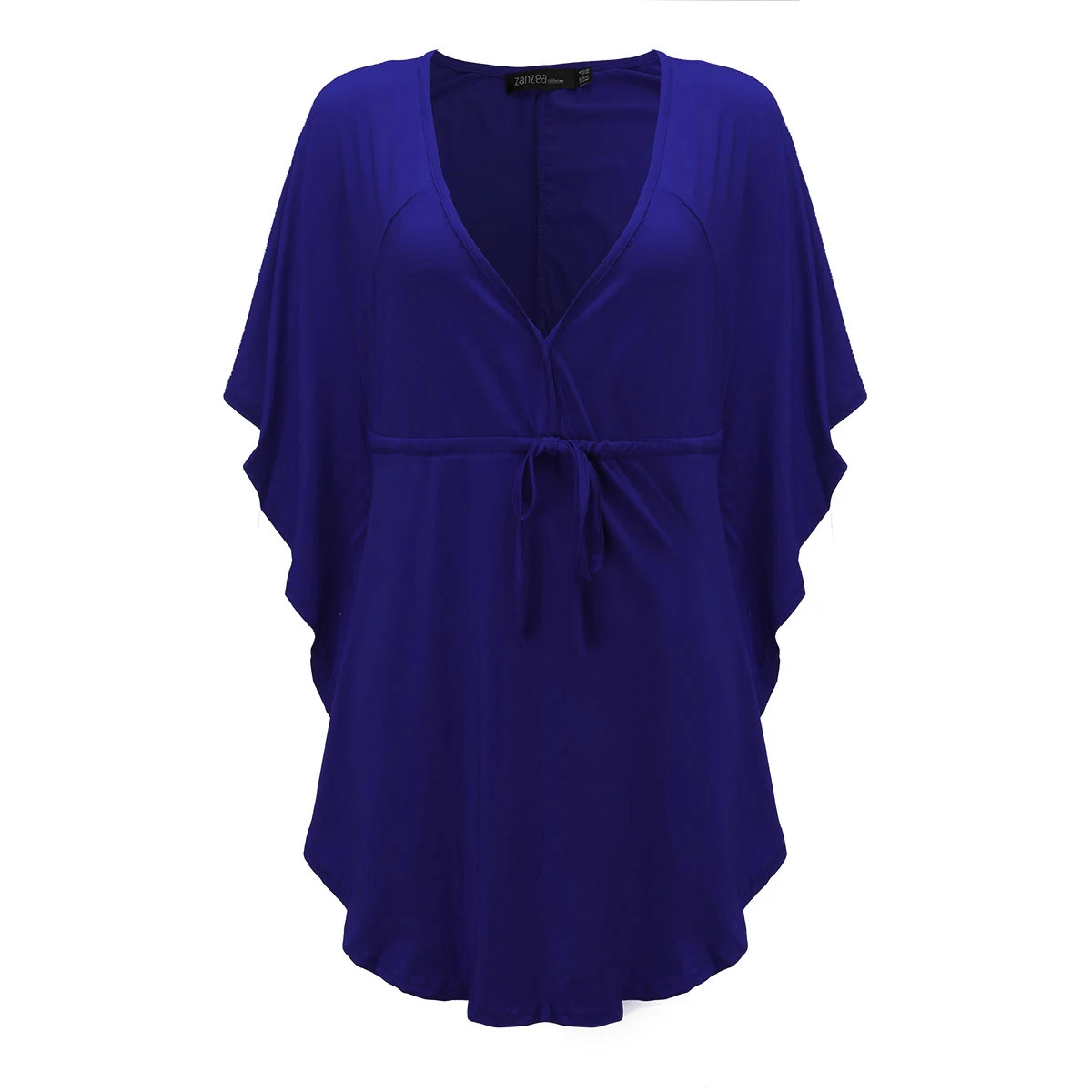 Топы с рукавами, Женская Асимметричная блузка, ZANZEA, модные сексуальные рубашки с v-образным вырезом, Женская сорочка с высокой талией размера плюс, Топ - Цвет: Синий