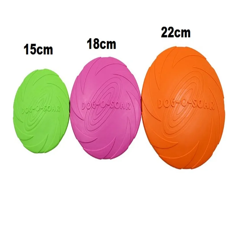 

ZHPZPET 2019 Best selling Pet toys New Large Dog Flying Discs Trainning Puppy Toy Rubber Fetch Flying Disc Frisby 15cm 18cm 22cm