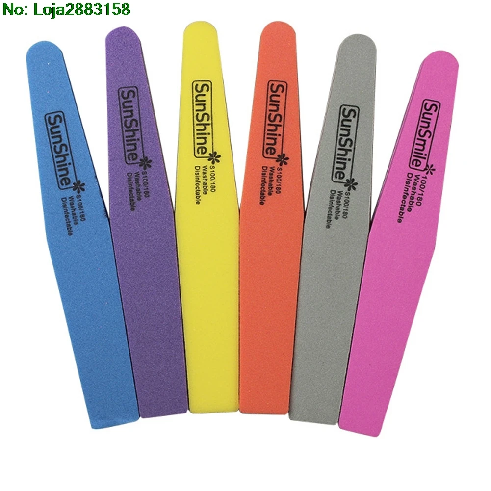 

Double Sided Nail File Waterproof 100/180 Grit Nail Art Tips Buffer Soft Sponge