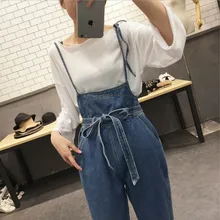 Женские джинсы на ремешке, новинка, весна-осень, джинсы с высокой талией, сексуальные женские джинсы, штаны-шаровары, корейские джинсы для женщин, для колледжа
