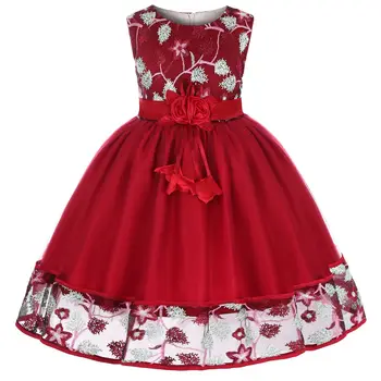 

New Baby Girls Lace Flower Dress Toddler Kids Flower Wedding Clothes Princess Christmas Costume Party Dresses Children Clothing
