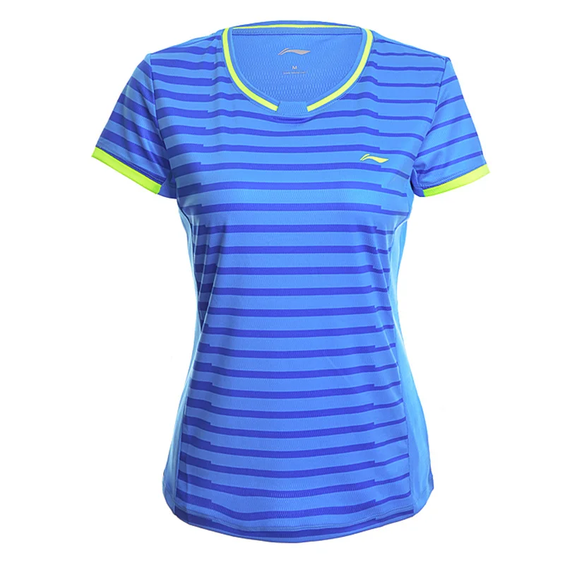 Li-Ning женские рубашки для бадминтона, дышащие, обычные, спортивные футболки с подкладкой, футболки AAYM132 WTS1294 - Цвет: AAYM132 3