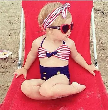 

3PCS Set Toddler Kids Swimsuit Summer Baby Girls Tankini Bikini Set Striped Bathing Suit Children Girl Swimming Costume 1-4YY