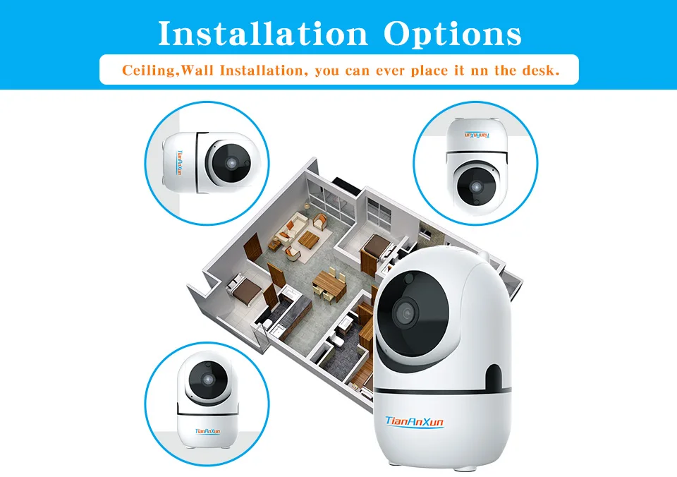 Câmera Wi-fi Mini Câmera ip 1080p Ycc365 Tiananxun Nuvem sem Fio da Segurança Home Auto Tracking Wi-fi Câmeras de Vigilância Cctv 10 Tiananxun câmera ip wifi mini câmera 1080