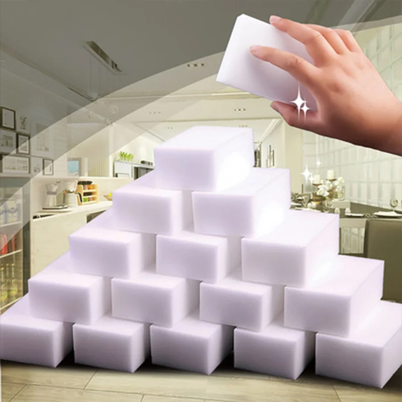 50Pcs/lot Melamine Sponge Magic Eraser Cleaner For Kitchen Office Bathroom Cleaning White Nano 8x5x3cm | Дом и сад