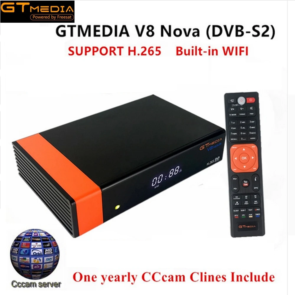 

GTMedia V8 Nova DVB-S2 Freesat Satellite receiver digital +1 year Europe Spain Germany Polish CCcam 5 clines Full HD 1080P