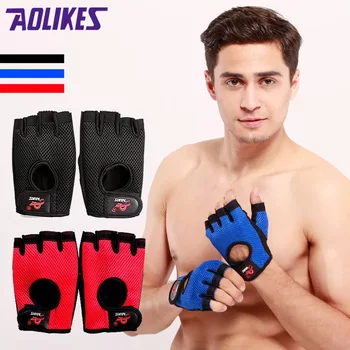 

1 Pair Anti-slip Half Finger Fitness Gloves Sports Breathable Weightlifting Gloves Weight Lifting Gym Training Exercise Gloves