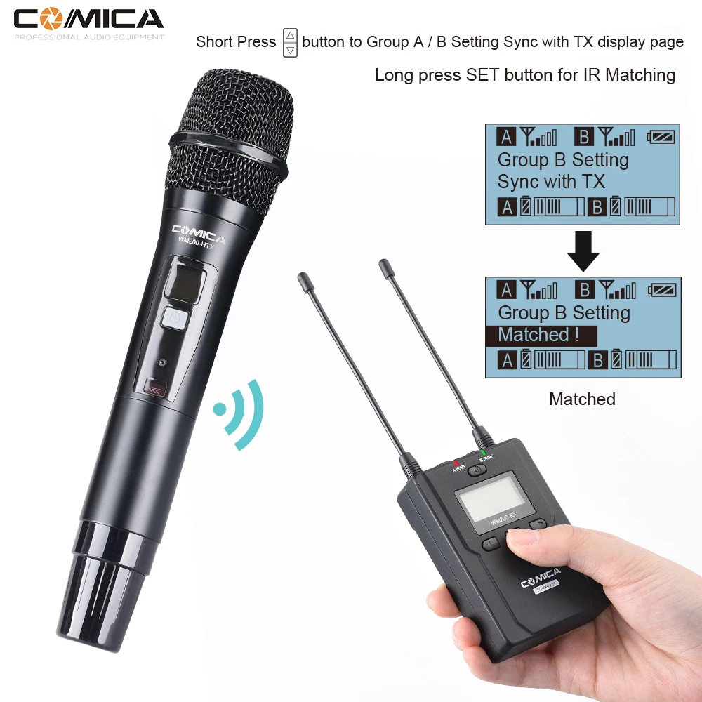 Comica CVM WM200 (D) 96 канал металлический UHF профессиональный Беспроводной ручной