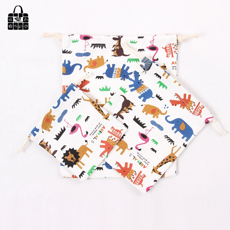 1 X Green Ice cream 100% cotton bag Travel Accessories Clothes underwear shoes toy Storage Pouch Luggage Packing Organizers bag