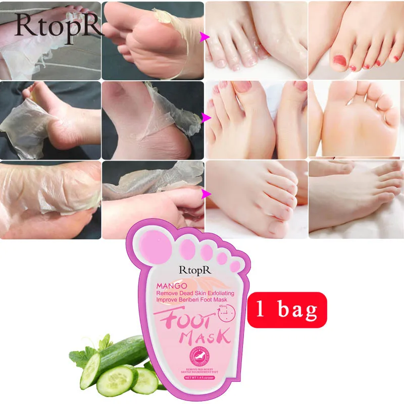 

1Bag Mango Foot Mask Peel Dead Whitening Moisturizing Exfoliating Renewal Pedicure Remove Dead Skin Heel Socks Peeling Foot Care