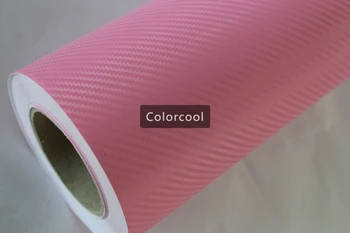 

Pink 3D carbon fiber vinyl film car sticker for automobile and electronics with Air Bubble Free For Car Wrap