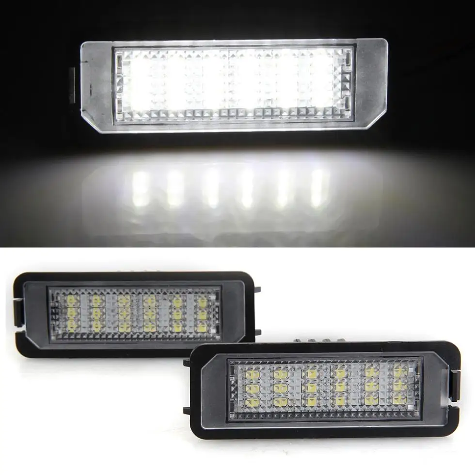 

Qook 2piece Car Error Free LED License Number Plate Light Lamp for Porsche VW GOLF POLO PASSAT SEAT Number Plate Lamp