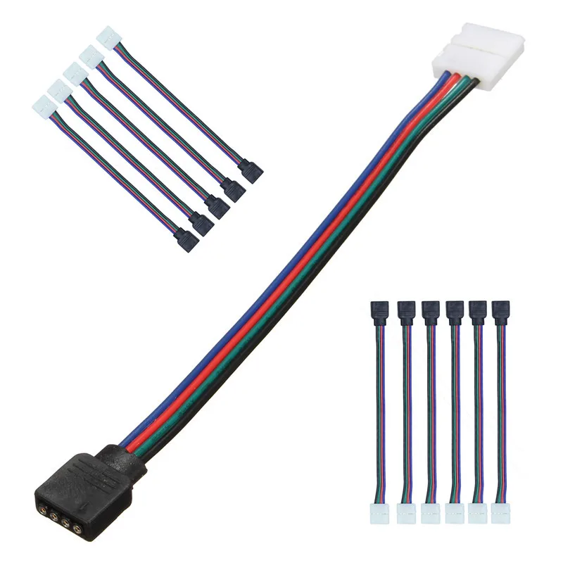 

10x 4pin 10MM RGB Led Connector Wire Female Connector Cable For 3528/5050 SMD Non-Waterproof RGB Led Strip Light Connector