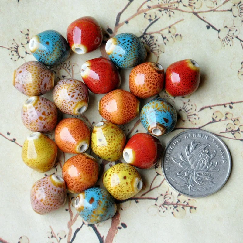 Wholesale 14mm Colorful Color Ceramic Beads Conch Beads Scattered Beads