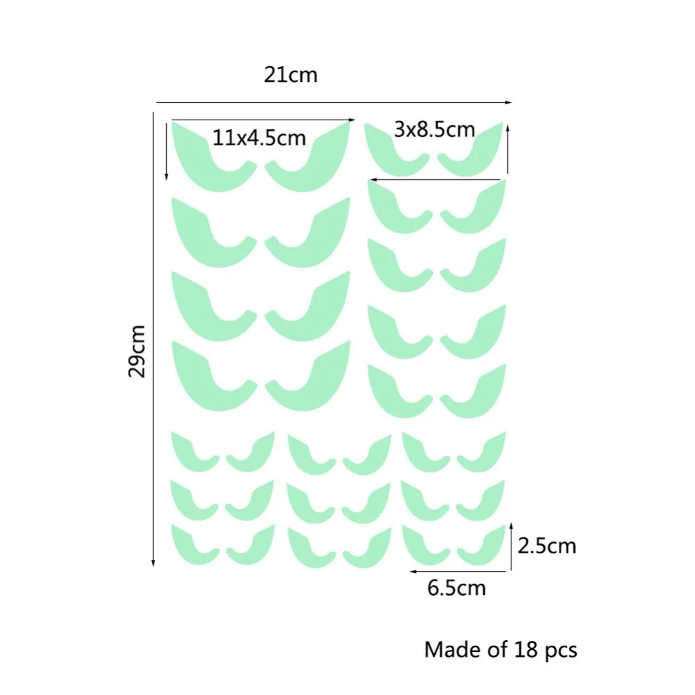 18 шт./компл. Светящиеся в темноте глаза стены Стекло Стикеры Хэллоуин Украшение Стены Таблички светящаяся домашняя украшения-зеленый