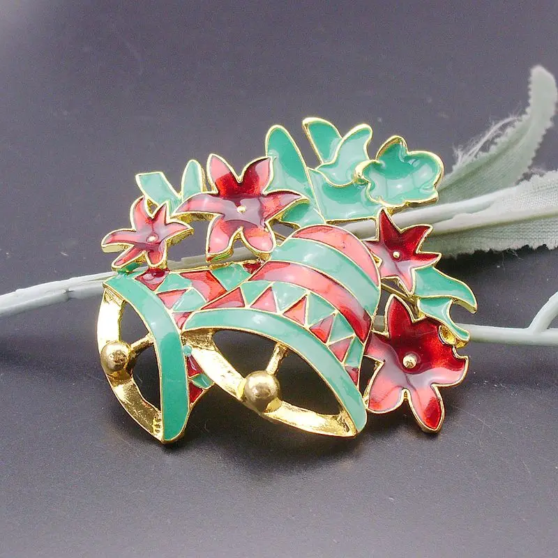 Новый Рождественский подарок Jingle зеленый и красный колокольчик Золотая