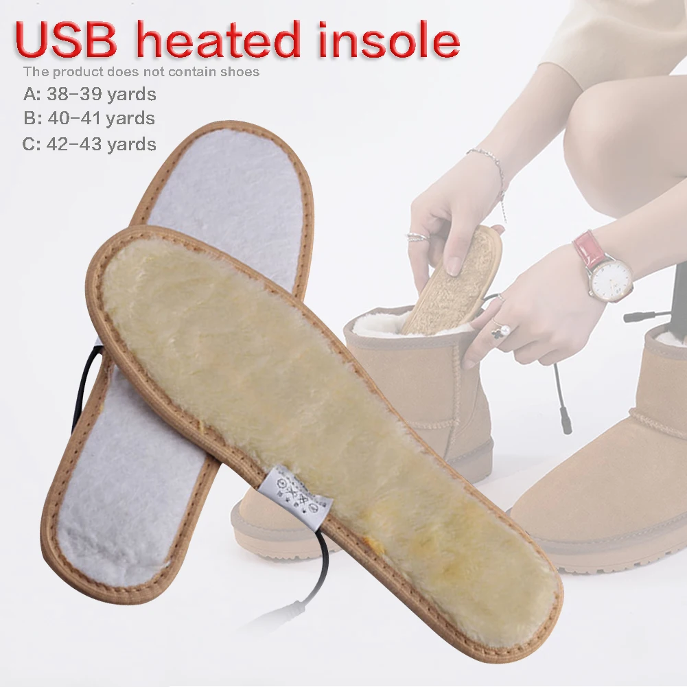

USB Heated Insole Hiking Climbing Outdoor Sport Heating Ski Boots Foot Warmer Pad