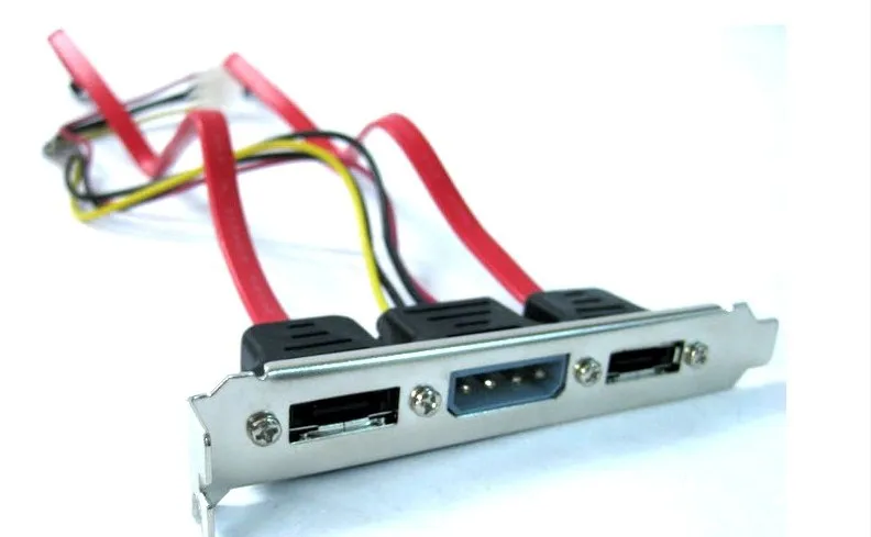 Двойной SATA к 2 портам eSATA + 4 контактный IDE кронштейн питания разъем PCI|sata to|ide powerpci