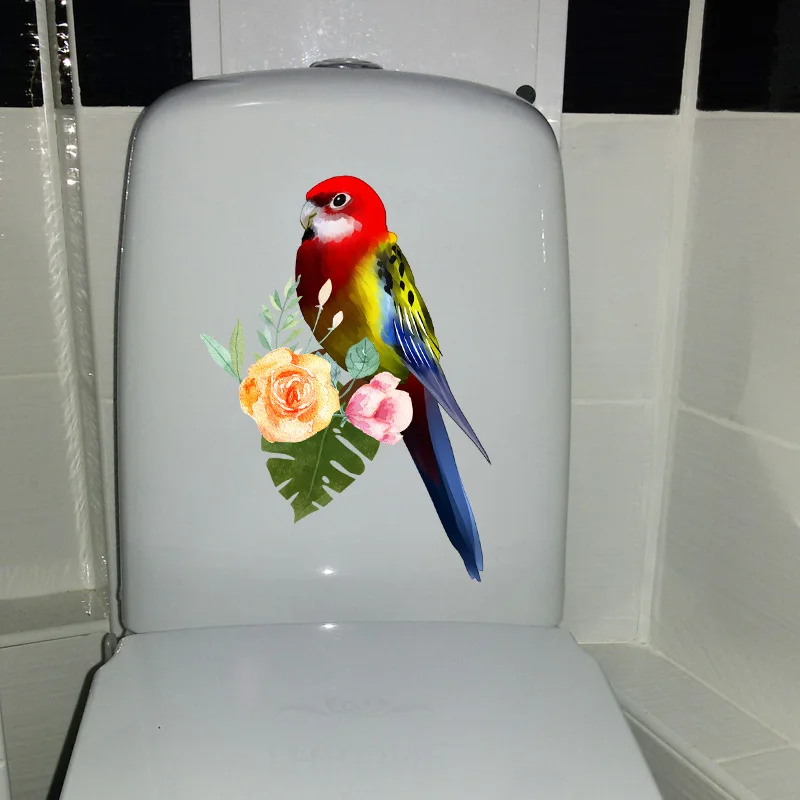 YOJA 15 5x22cm милый Parrot украшение комнаты настенный стикер мультфильм для ванной