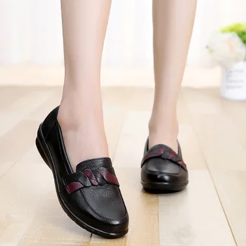 

SONDR summer leisure pumps women shoes platform loafers genuine leather zapatos mujer 2019 wedges shallow slip-on sapatos mulher