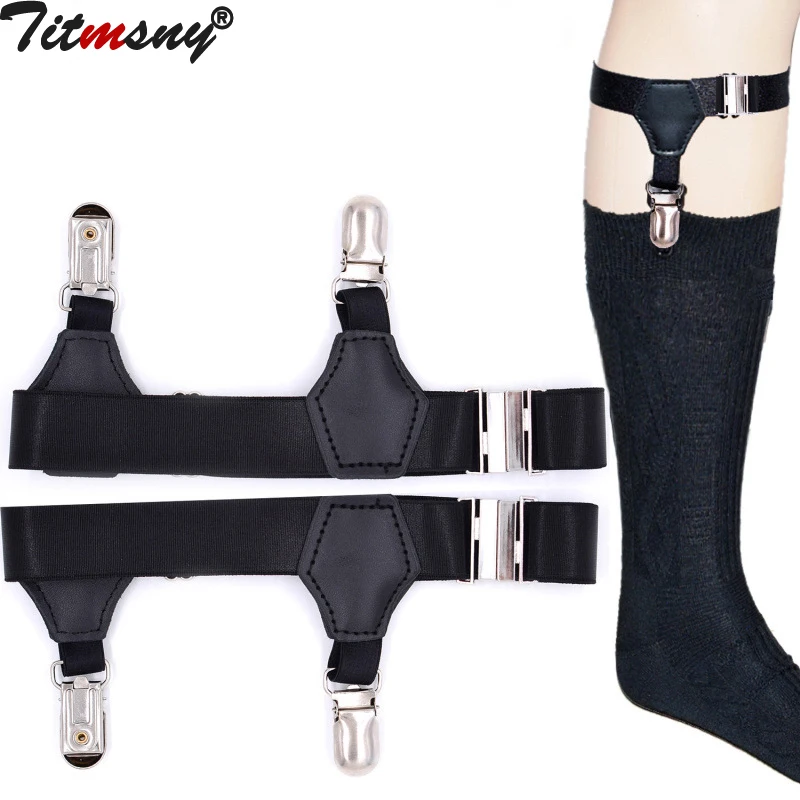Titmsny New Elastic Men's Black Nylon Suspensorio Suspenders Adjustable