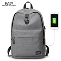 Markryden New Arrivals four Colors USB design Backpack Men Male student backpack weekend mochila