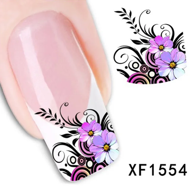 Pink Flowers Japanese Nail Stickers Decorations For Nail Art Patch
