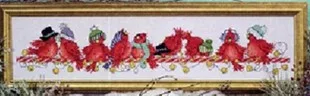 CS-1844 Cross Stitch Kit Christmas Birds Red Bird A Row of Nine Birds design works 5473