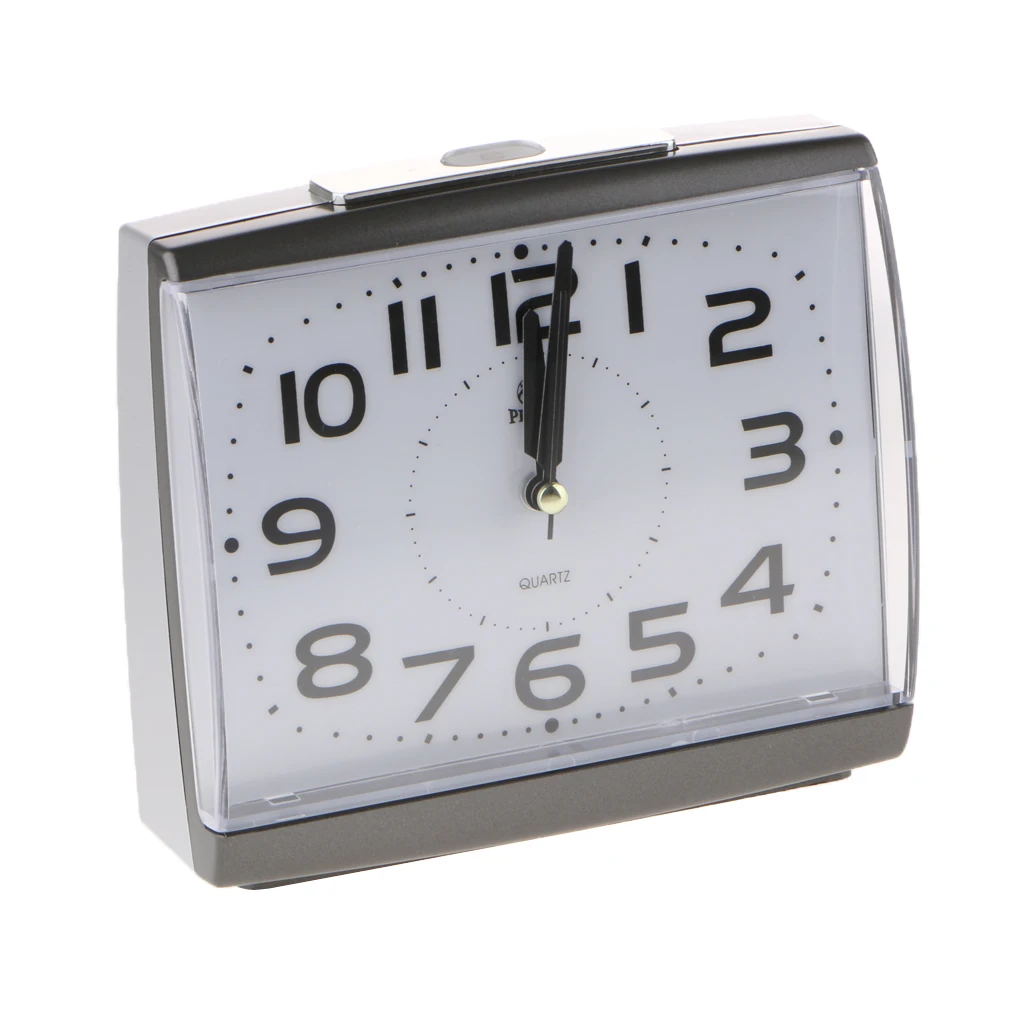 Non Ticking Analog Alarm Clock with Nightlight and Snooze/Ascending Sound Table Alarm Clocks Battery Powered