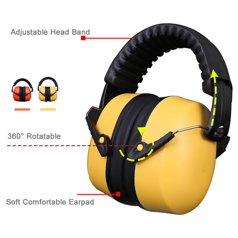 Anti-geluid Veiligheid Earmuff Verstelbare Over-Head SNR-35dB Oor Protector Voor Werk Studie Schieten Drummen Gehoorbescherming