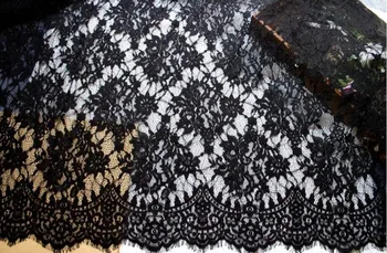 

3M long white / black corded hot style garment dress cloth home decoration sewing french Chantilly embroidered lace