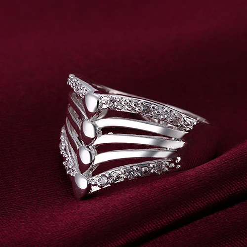 Bluelans Size 8 Women's Men's Multilayer Wedding Party Ring for Lover's Couple Gift