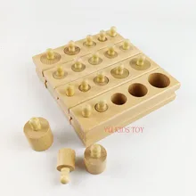 Montessori Materials Montessori Toys Educational Games Cylinder Socket Blocks Wooden Math Toys For Children 1 2 3 Years Old Z30