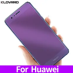 Матовый Anti UV Фиолетовый Синий Матовый Экран протекторы для huawei Honor 6x 7A 7X8 P9 Lite 9 10 V9 играть V10 матовое закаленное стекло