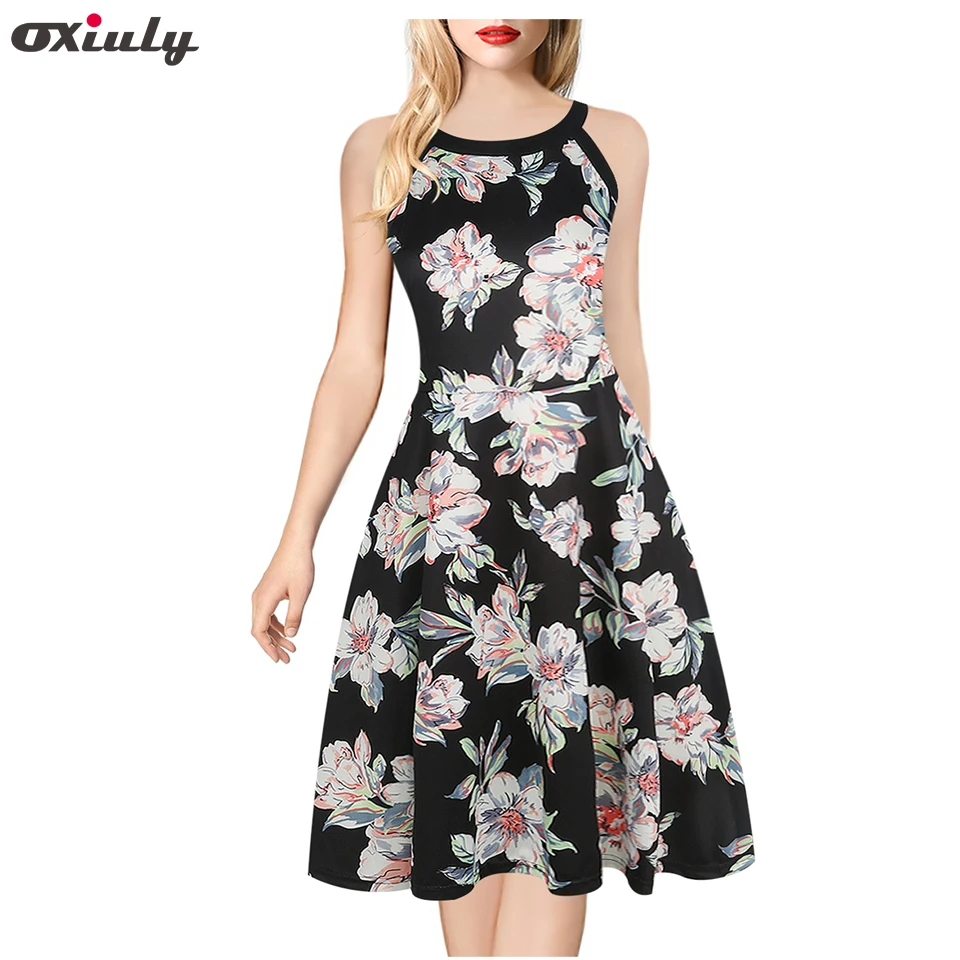 Oxiuly Womens Mini A Line Dresses New Arrival Ladies Wear Sleeveless ...