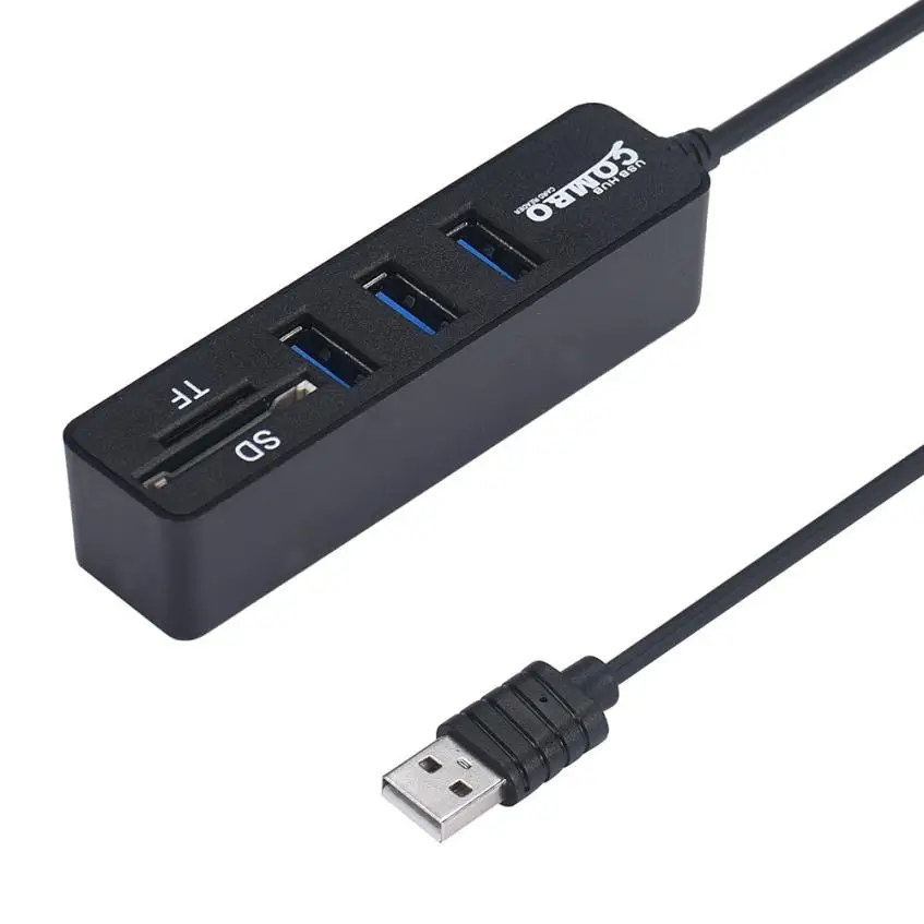 

2 in1 Combo Super Speed USB 2.0 3 Port Splitter HUB+TF SD Card Reader Jan 23