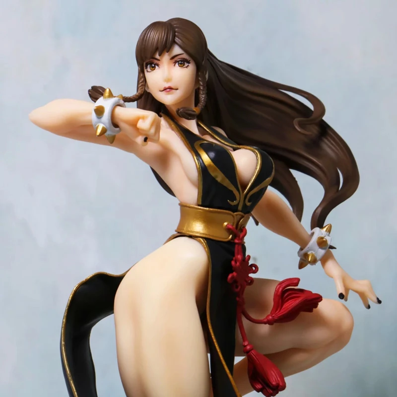 Anime 23cm Chun Li Action Figure PVC Sexy Girl Toys Chun Li Figures Toys Doll Cartoon Figura Collection Model Toys Gift for Kids