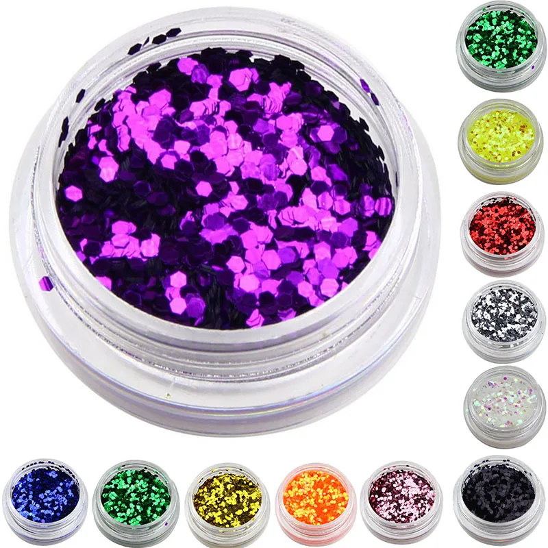 12 Bottle High Quality Nail Glitter Set Multicolor Nail Powder Dust